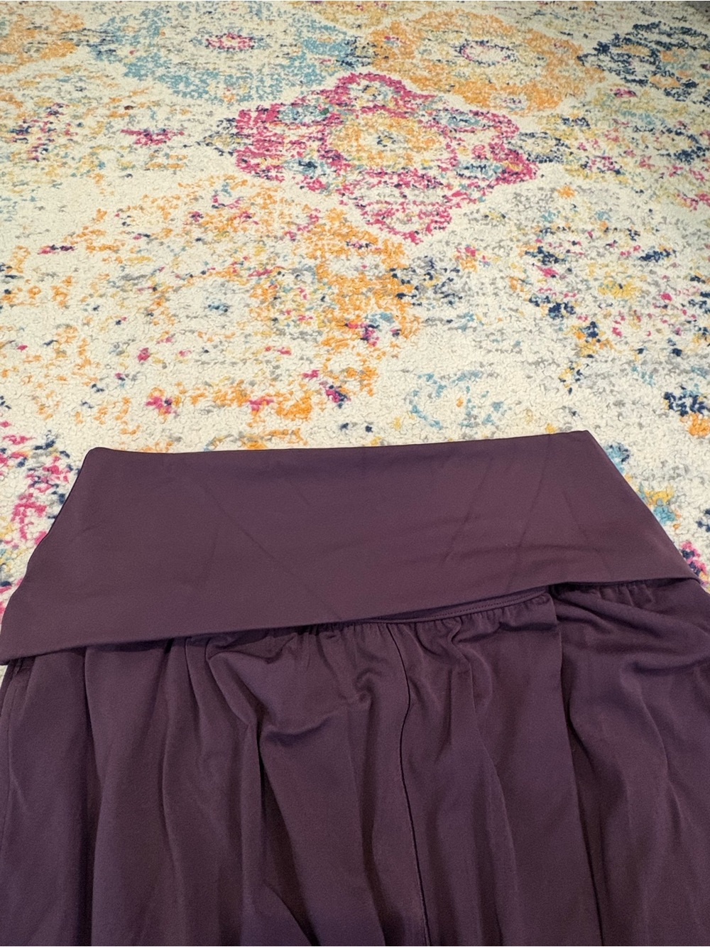 aerie Plum Wide-Leg Flowy Pants - Picture 4 of 5